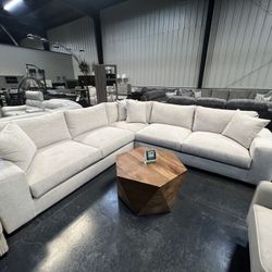 Beige Sectional w/ cloud seating 