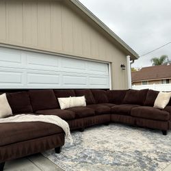 Living Spaces Brown U Shaped Sectional DELIVERY AVAILABLE 