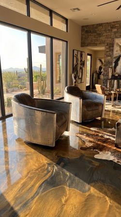 Restoration Hardware Aviator Swivel Leather Chairs (Pair) - DISCONTINUED - FREE DELIVERY