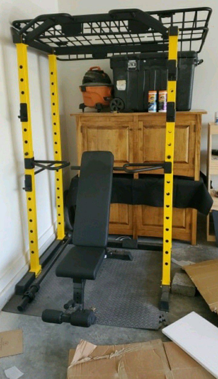1000lb Squat Rack w/ bench and bar ALL ITEMS AVAILABLE SEPARATELY AS WELL