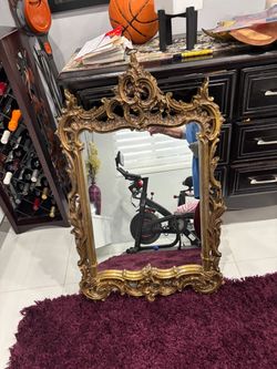Ornate Gold Rococo Wall Mirror