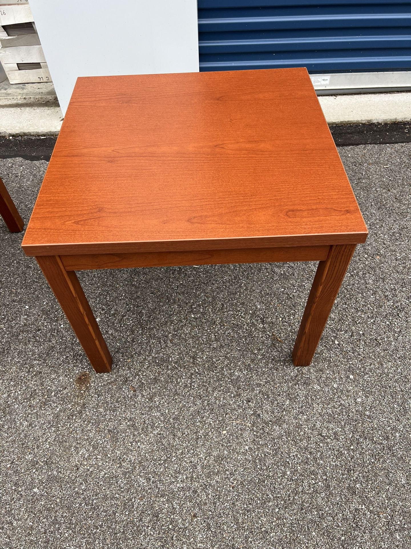 Square Wooden Side Table  23 3/4” wide  23 3/4” long  20 1/2” tall 