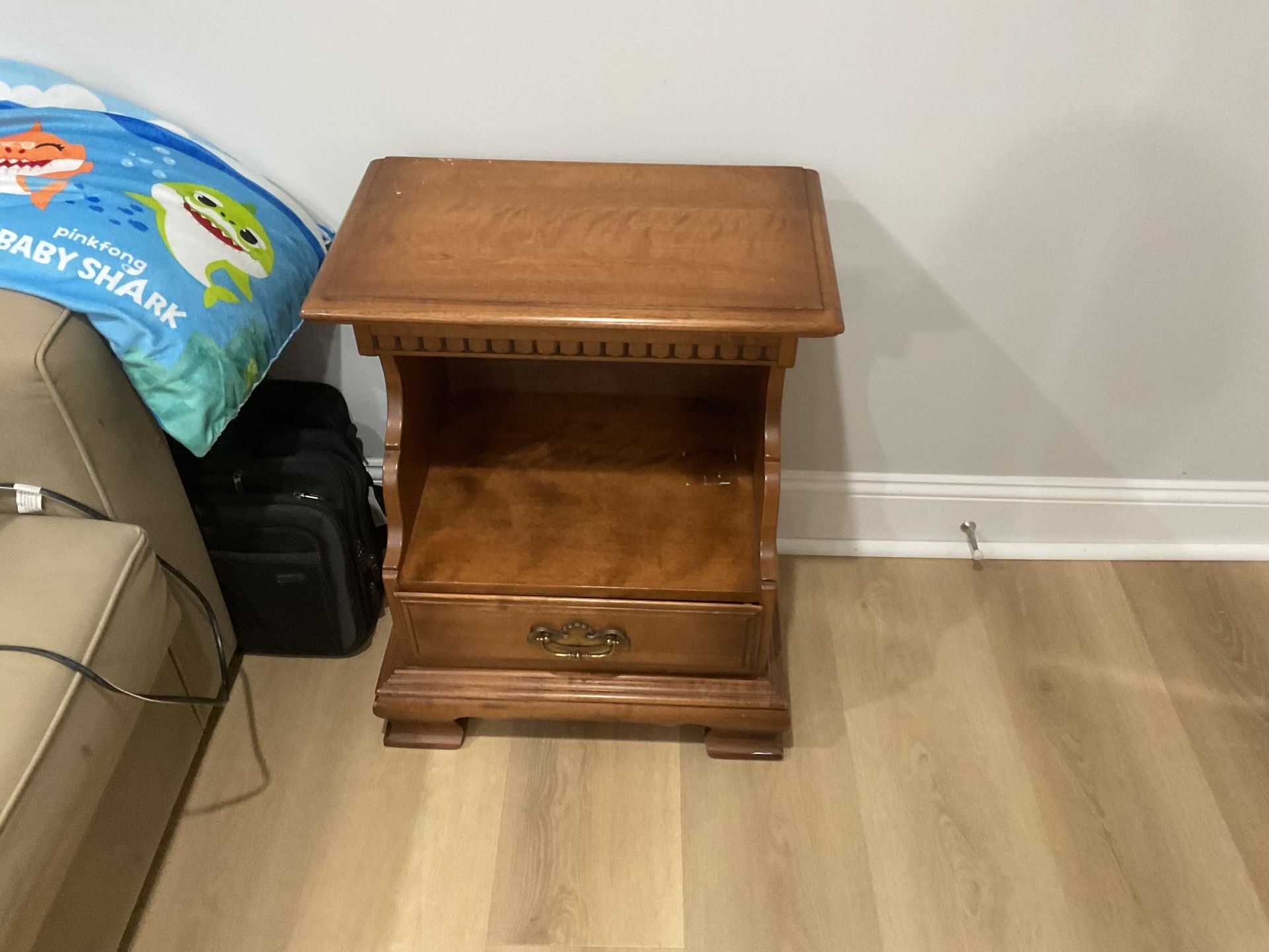 An Old , Vintage Wooden  22” Long X 27” High X 12” Wide On Top X 14” Bottom, With A Nice Draw ( NO SHIPPING)