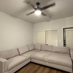 Broyhill Bakersfield Light Gray Convertible Sleeper Sectional