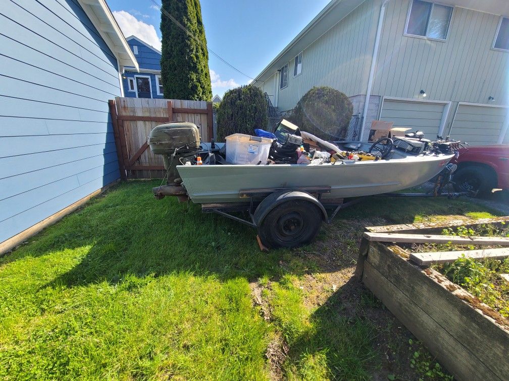 15' Aluminum Boat - (Trade For Small Block Ford Engine)