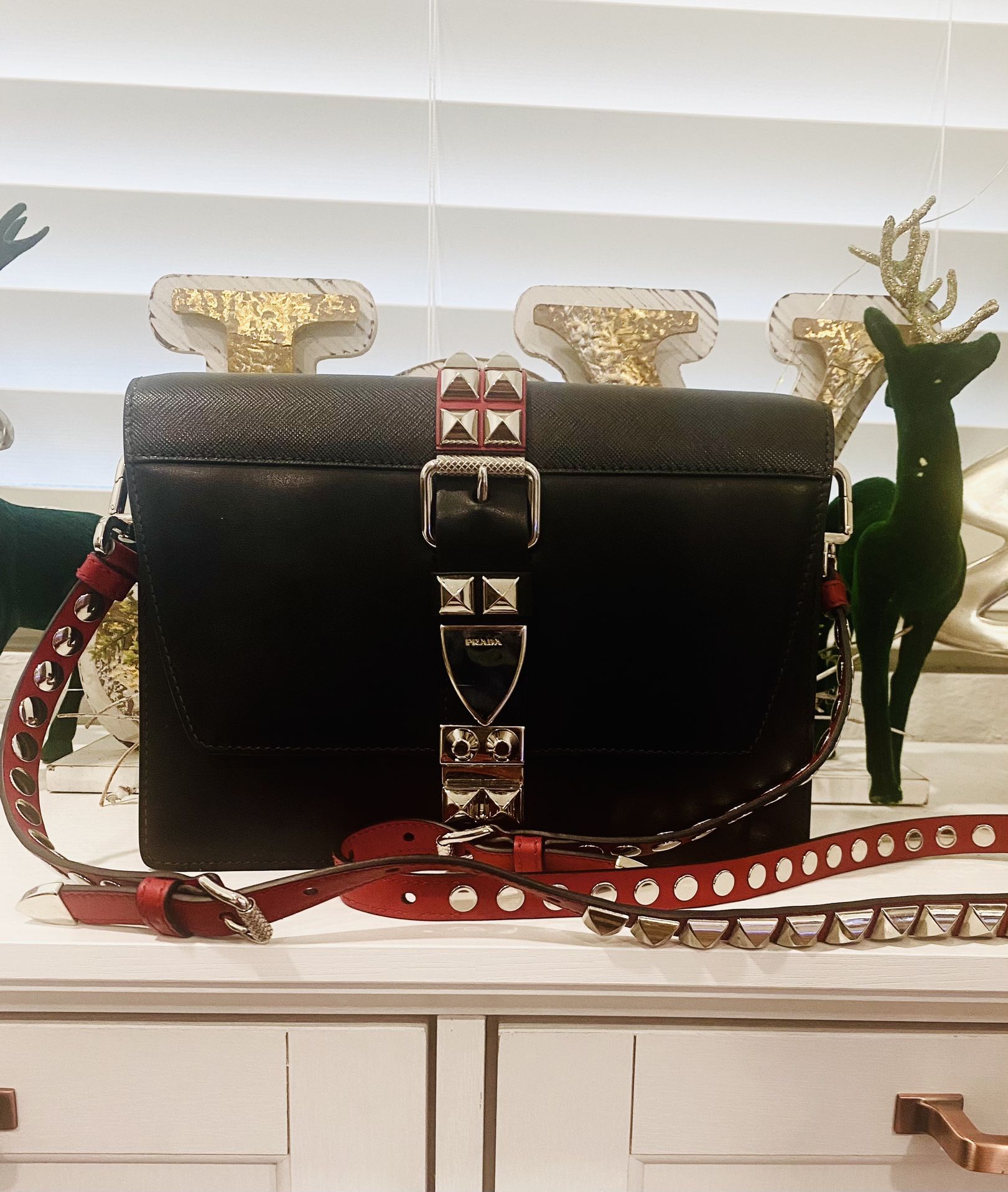 Authentic PRADA Cross Body Clutch Handbag 