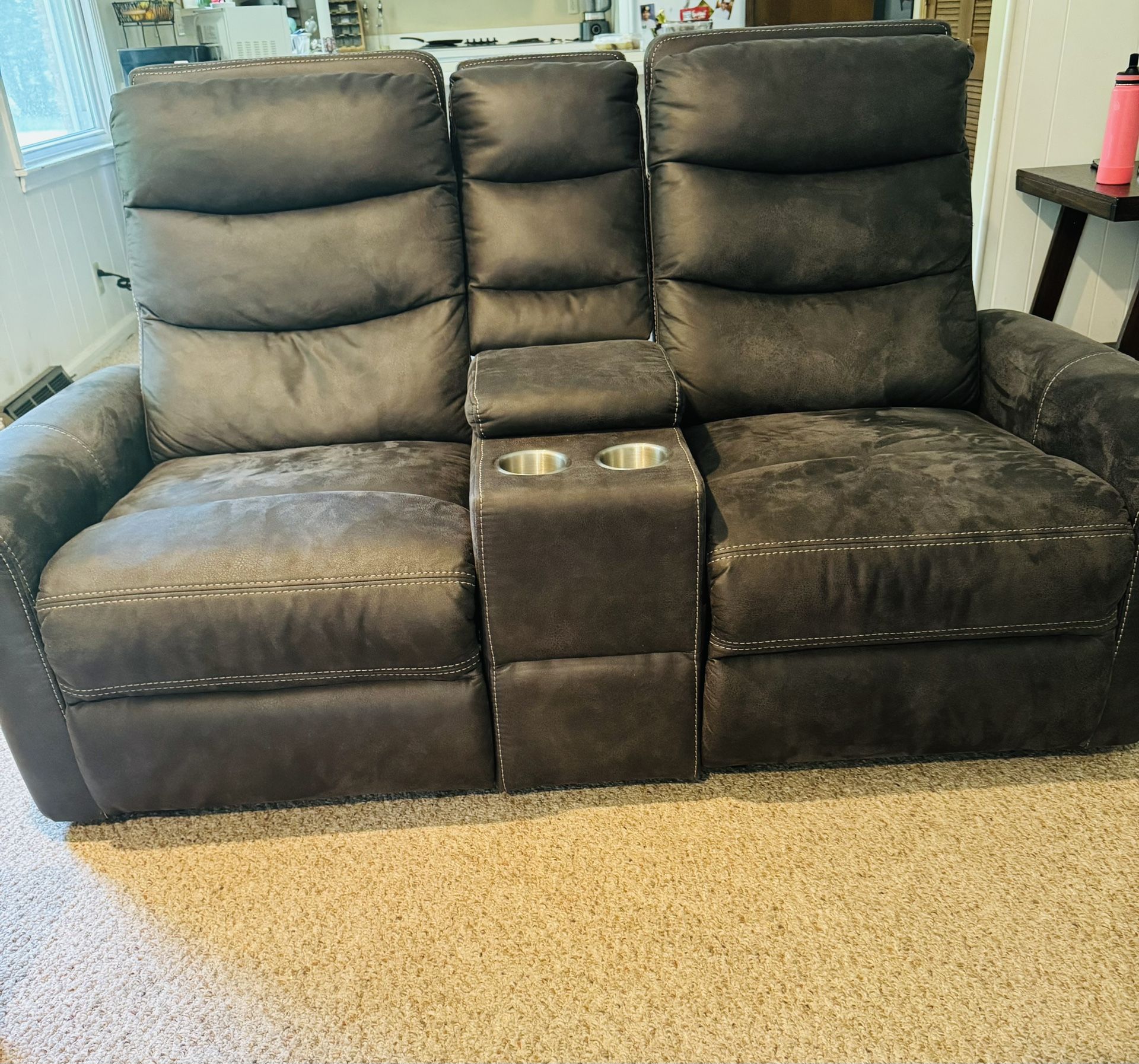Living Spaces Malia 80” Power Reclining Sofa + Loveseat
