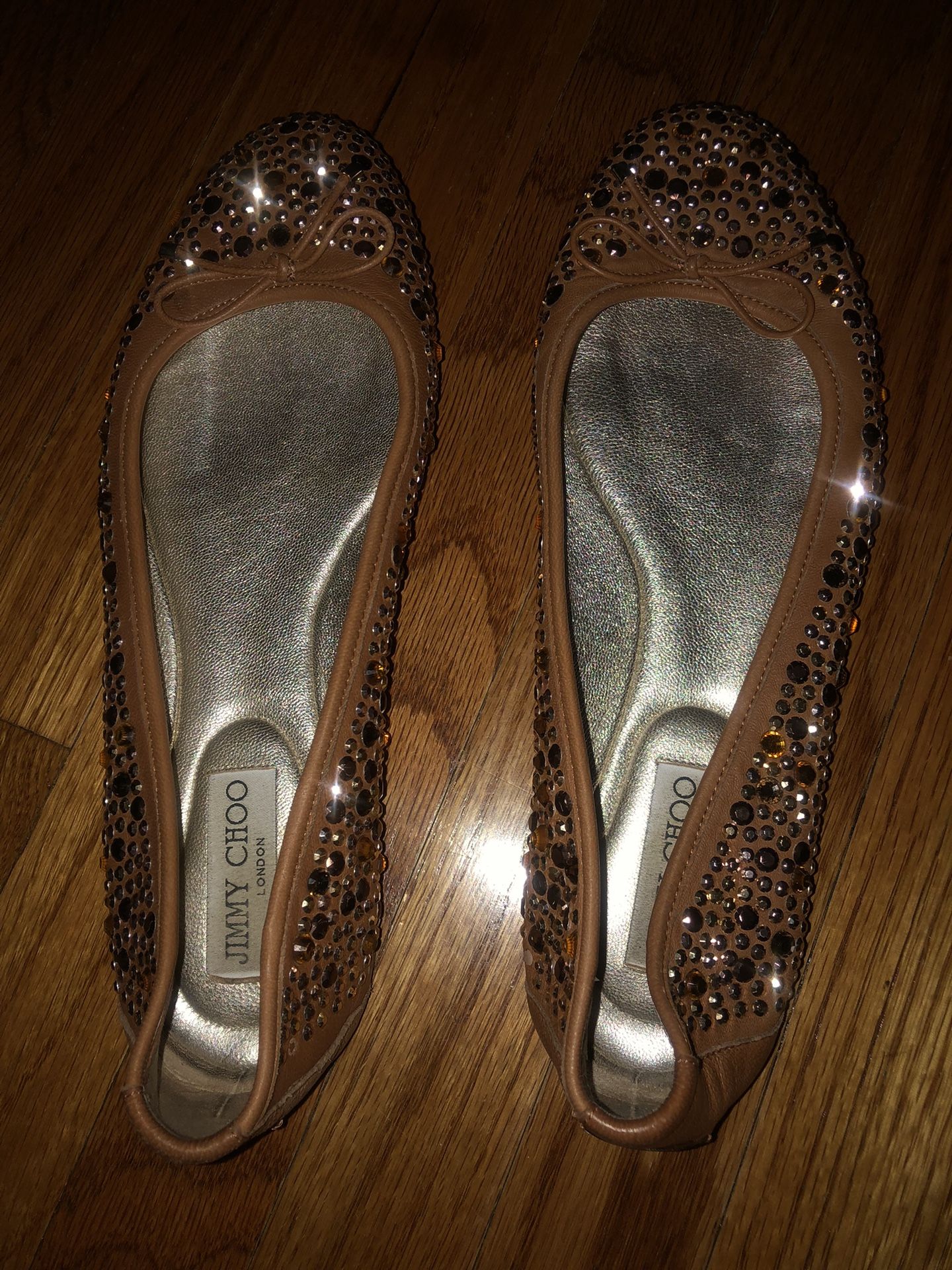 Jimmy Choo Weber Crystal Flats