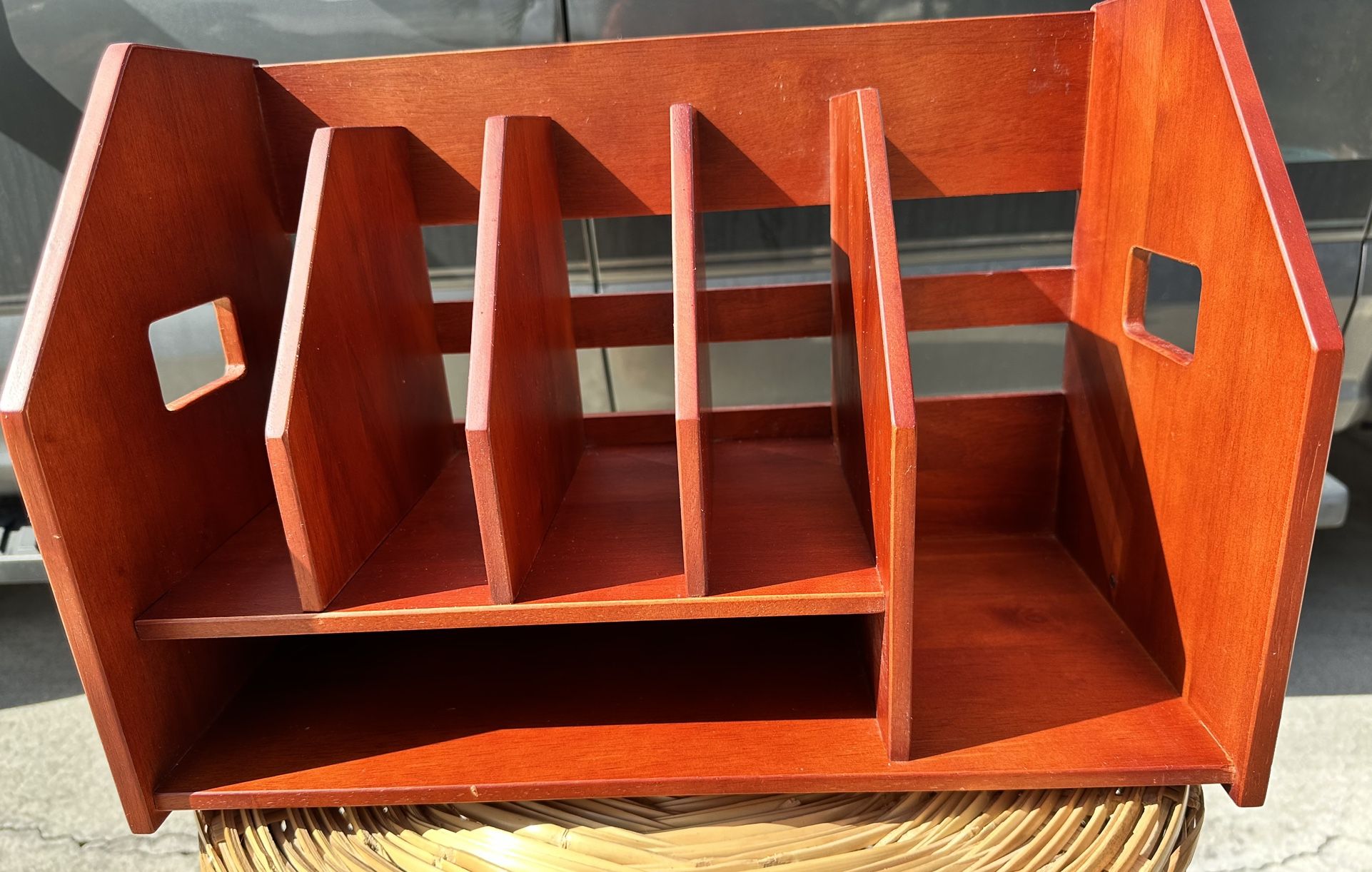 Dark Wood Desk Organizer Solid Wood