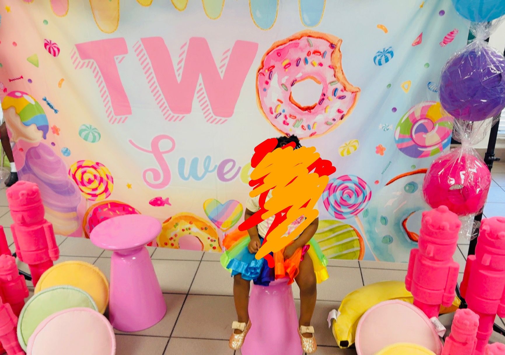 Donut Two Sweet Birthday Backdrop