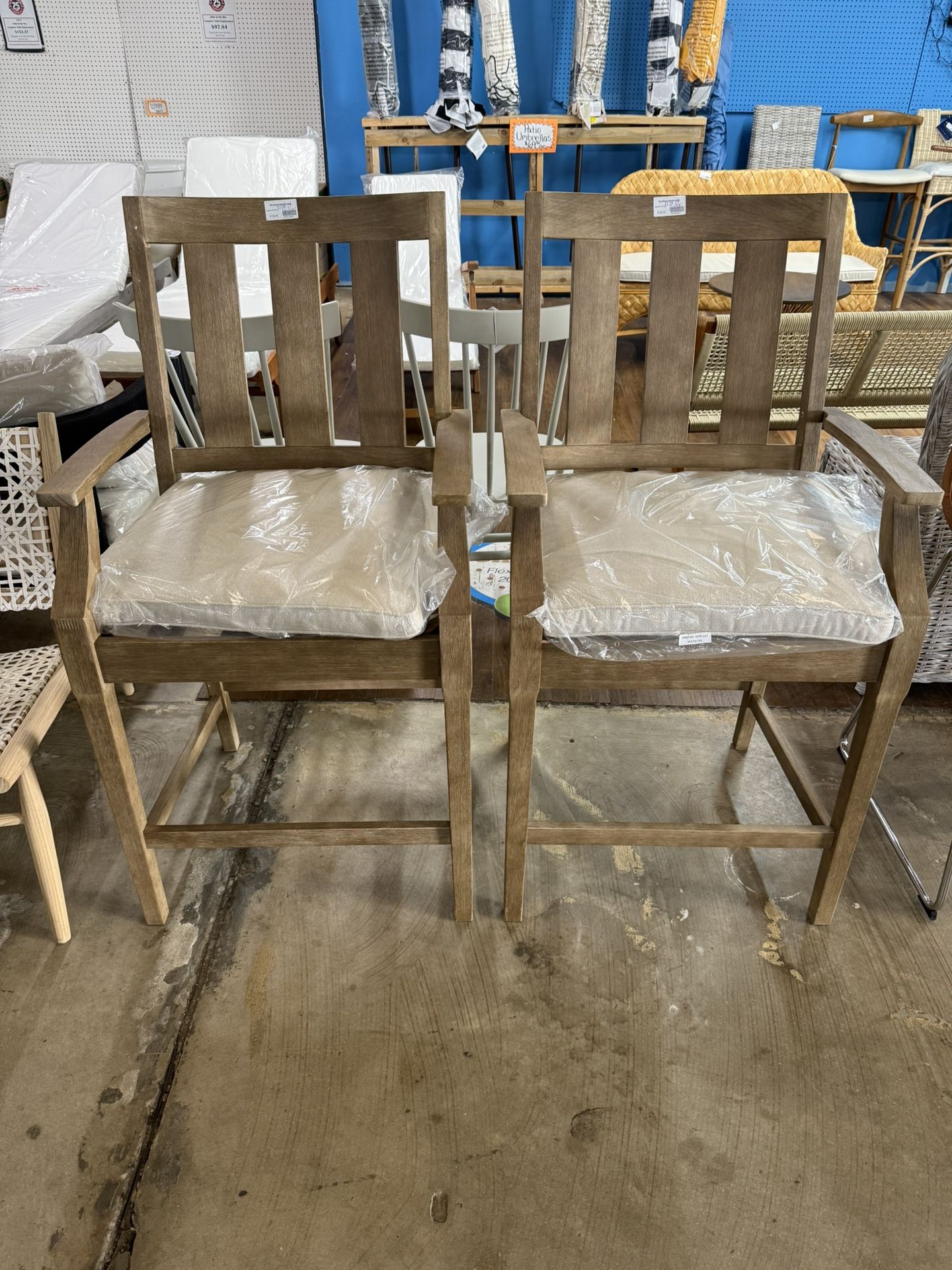 Pair Of Bar Height Patio Bar Stools