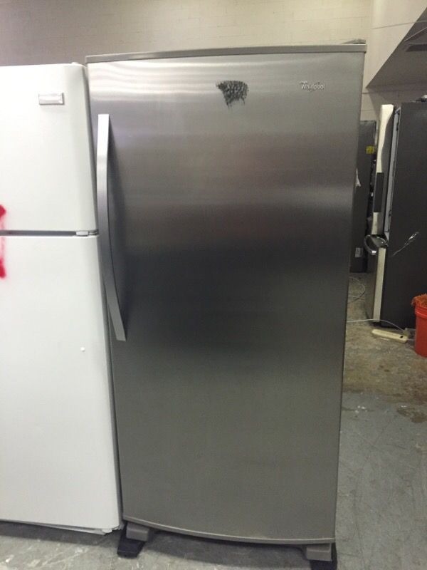 Whirlpool upright freezer 18 cu feet stainless new