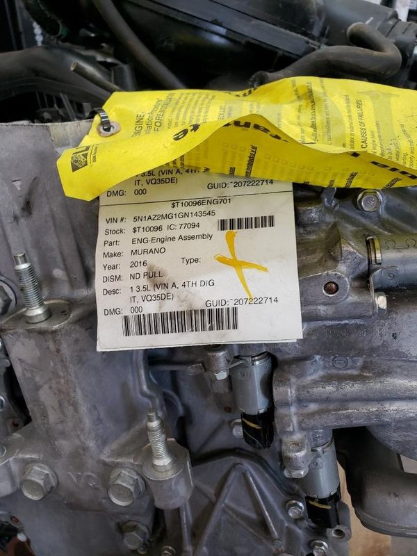 LKQ Engine MURANO 3.5L 30k miles for Sale in Arlington, TX OfferUp
