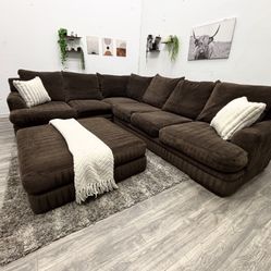 Huge Brown Sectional Couch - Free Delivery 