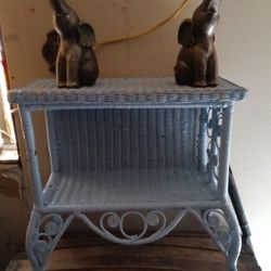  Light Blue Wicker Shelf