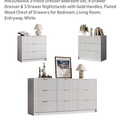 Dresser And 2 nightstands 
