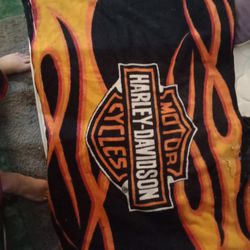 Harley Davidson Throw Blanket Used For Machine Shop. 
