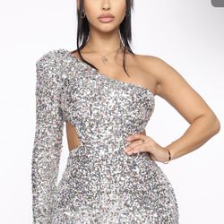 Silver Birthday Sequin Dress
