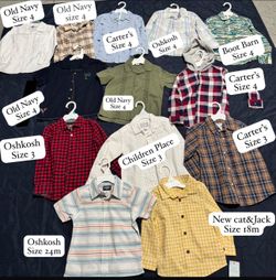 Camisas para niños talla  4,3,2 años