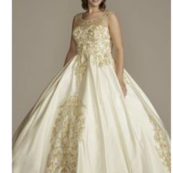 Ivory And Gold  Quinceañera Dress
