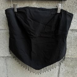 Strapless Top With Beaded Fringe 