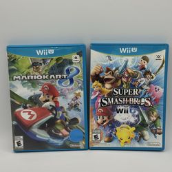 Wii U Mario Game Bundle Super Smash Bros and Mario Kart 8 Complete
