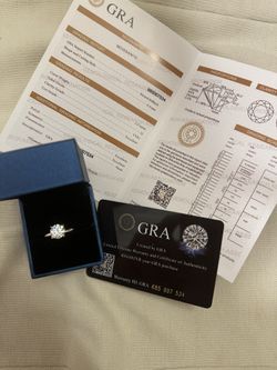 NEVER WORN 2 CARATS ROUND LAB GROWN MOISSANITE ENGAGEMENT RING WITH HIDDEN HALO AND CERTIFICATES