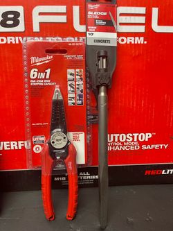 Milwaukee  6 in1  8 ga -20ga wire  stripping capacity and sledge  sds  plus  bull point   New