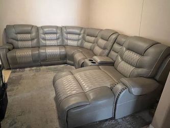 Grey Reclining Sectional Sofa