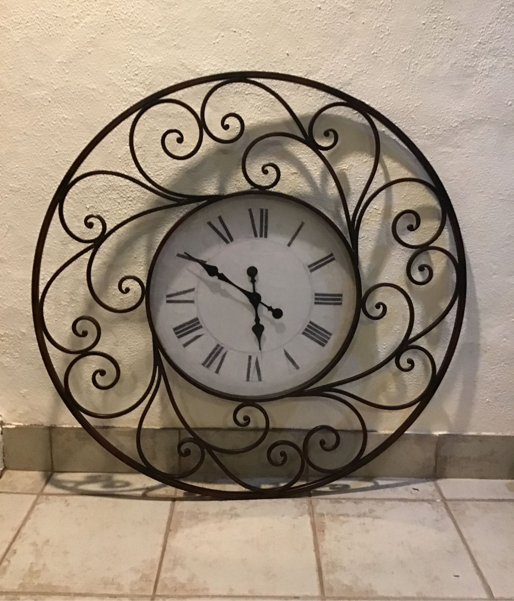 Iron 36” wall clock,