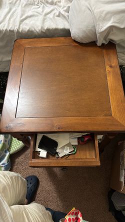Wood side table