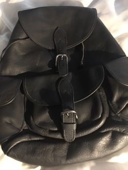 All leather backpack