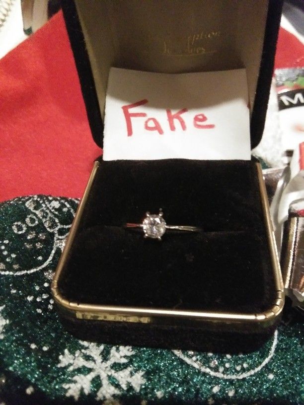 Fake Solitare Diamond Engagement Ring