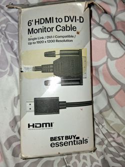 6' HDMI to DVI-D monitor cable