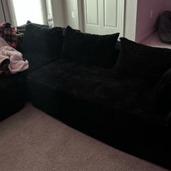 Viral plush section cloud couch (black)