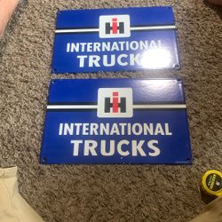 Like New International Truck Signs Porcelain 
