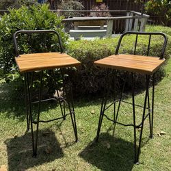 Pair Of Modern Industrial Style Bar Stools