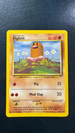 vintage 1999 Pokémon Base Set Diglett (#47/102) not holo