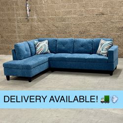 Brand New Blue L Sectional Couch Sofa (DELIVERY AVAILABLE! 🚛💨)