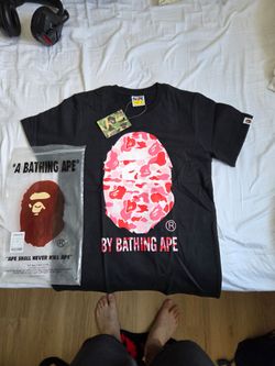 Pink bape tee size S