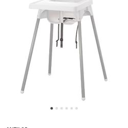 Ikea White High Chair  With Tray 