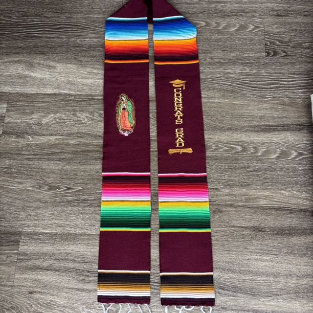 Embroidered Latino Sash, Estola Bordada Virgen De Guadalupe 