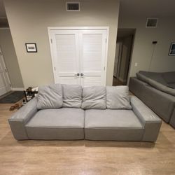 Grey Vegan Leather Couch (MOVING NEED TO SELL ASAP)