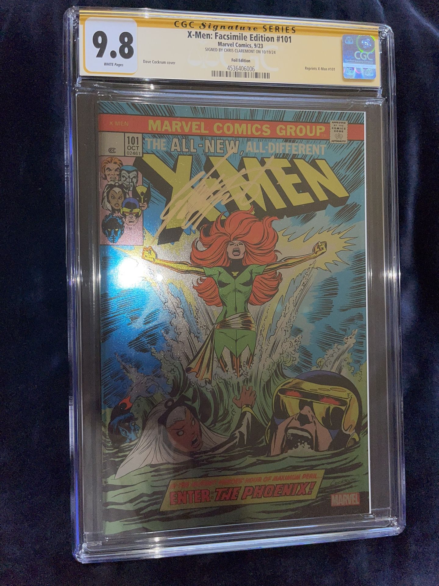 X-MEN #101 FACSIMILE FOIL EDITION VARIANT CGC SS 9.8 Signed by CHRIS CLAREMONT