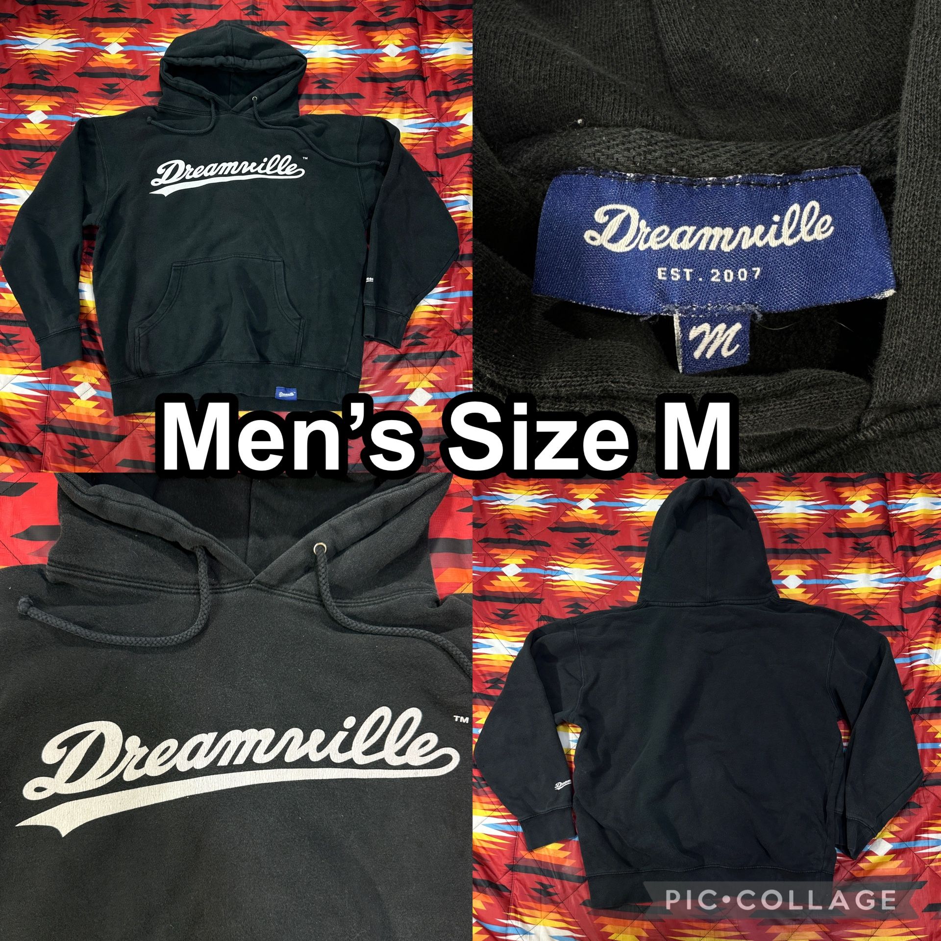 Dreamville Black Hoodie Men's Medium Sweater J Cole Tour Merch Rap Hip Hop