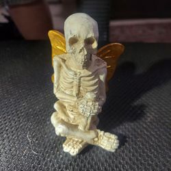 Skeleton with Gold Wing Figurine Decoration 