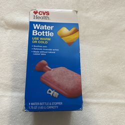 NWT CVS Health Red Water Bottle with stopper made without natural rubber latex