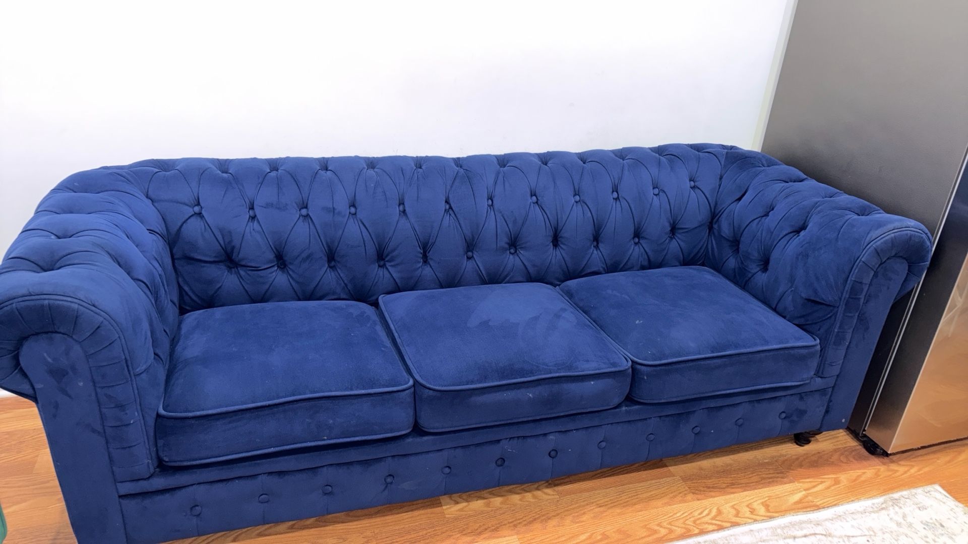 Royal blue sofa