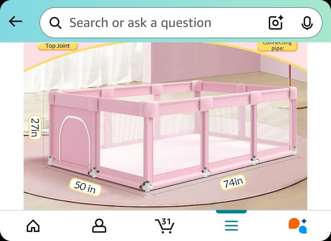 Large Pink Play pen