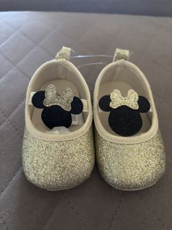 Gold Glitter Minnie Mouse Shoes